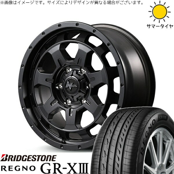 ハイエース専用 215/65R16 サマータイヤ ホイール 4本セット 新品 | ブリヂストン (BRIDGESTONE) レグノ GR-X3 RV × エムアイディー (MID) ナイトロパワー M7 ファランクス バレルブラック 16インチ 6.5J +38 6穴139.7