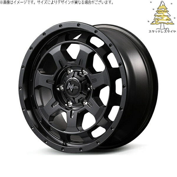 ハイエース専用 215/65R16 スタッドレスタイヤ ホイール 4本セット 新品 | おすすめ輸入タイヤ × エムアイディー (MID) ナイトロパワー M7 ファランクス バレルブラック 16インチ 6.5J +38 6穴139.7