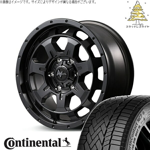 ハイエース専用 215/65R16 スタッドレスタイヤ ホイール 4本セット 新品 | コンチネンタル (CONTINENTAL) ノースコンタクト セブン (NorthContact7) × エムアイディー (MID) ナイトロパワー M7 ファランクス バレルブラック 16インチ 6.5J +38 6穴139.7