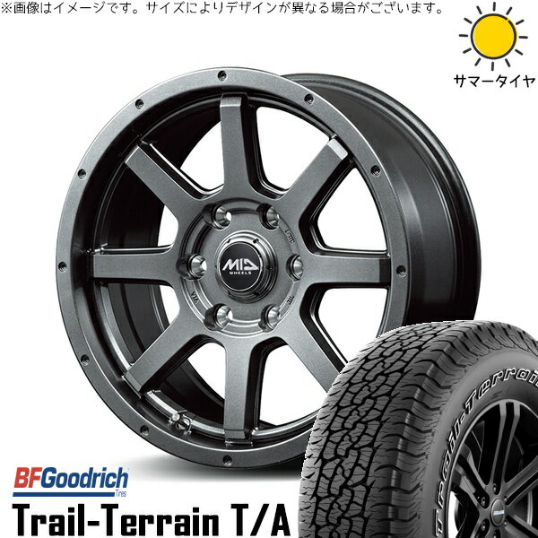 トライトン 265/65R17 サマータイヤ ホイール 4本セット 新品 | BFグッドリッチ (BF Goodrich) トレイルテレーン T/A × エムアイディー (MID) MIDホイール マッドライダー メタリックグレー 17インチ 7.5J +25 6穴139.7