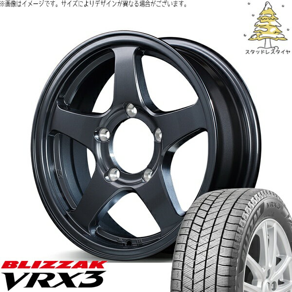 スズキ ジムニー JB64 JB23 JA22 JA12 215/70R16 スタッドレスタイヤ ホイール 4本セット 新品 | ブリヂストン (BRIDGESTONE) ブリザック VRX3 (BLIZZAK VRX3) × エムアイディー (MID) MIDホイール オフパフォーマー RT-5N+II 16インチ 5.5J +22 5穴139.7