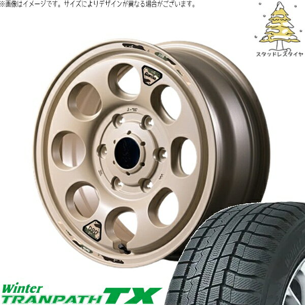 ハイエース専用 215/65R16 スタッドレスタイヤ ホイール 4本セット 新品 | トーヨータイヤ (TOYO) ウィンタートランパス TX (WinterTRANPATH TX) × エムアイディー (MID) MIDホイール x DOD ウシャリン セミグロスサンドベージュ 16インチ 6.5J +38 6穴139.7