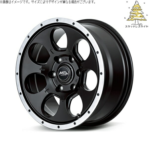 ヤリスクロス 205/65R16 スタッドレスタイヤ ホイール 4本セット 新品 | おすすめ輸入タイヤ × エムアイディー (MID) MIDホイール WO-7 セミグロスブラックフランジDC 16インチ 7.0J +40 5穴114.3