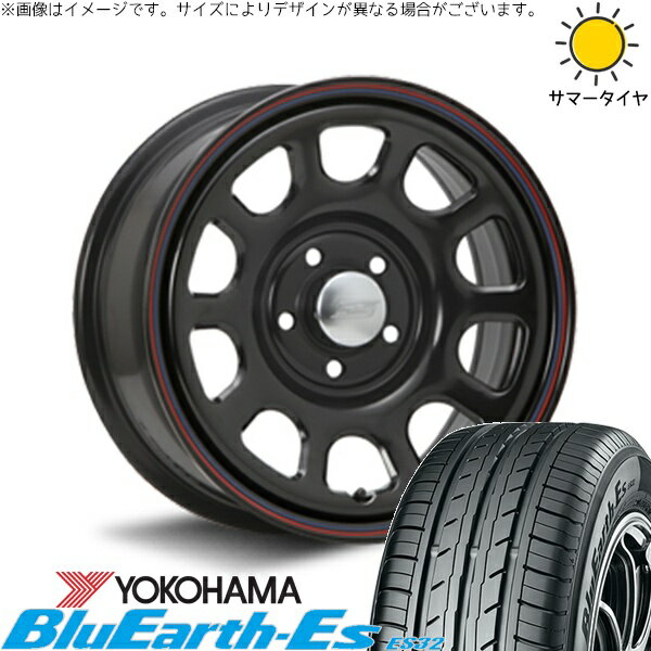 30アルファード 215/65R16 サマータイヤ ホイール 4本セット 新品 | ヨコハマタイヤ (YOKOHAMA) ブルーアース ES32 × エムエルジェイ (MLJ) デイトナ SS ブラック 16インチ 7J +35 5穴114.3