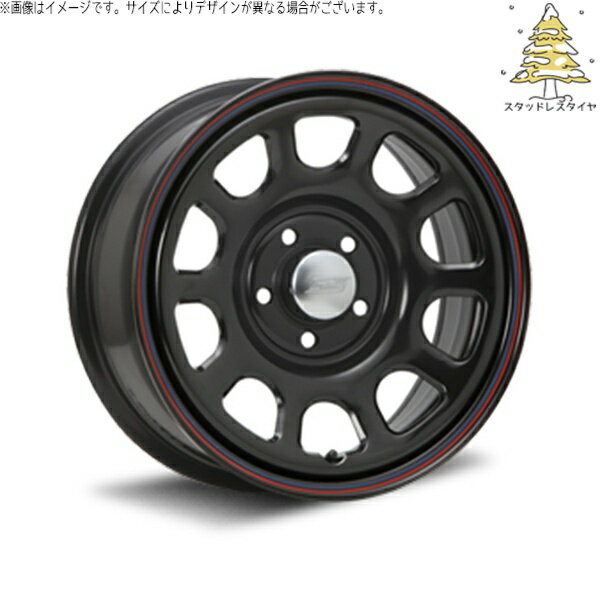 パジェロミニ 195/65R16 スタッドレスタイヤ ホイール 4本セット 新品 | おすすめ輸入タイヤ × エムエルジェイ (MLJ) デイトナ SS ブラック 16インチ 7.0J +35 5穴114.3