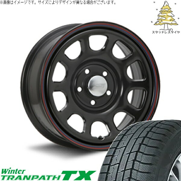 カローラクロス 215/70R16 スタッドレスタイヤ ホイール 4本セット 新品 | トーヨータイヤ (TOYO TIRE) ウィンタートランパス TX × エムエルジェイ (MLJ) デイトナ SS ブラック 16インチ 7J +35 5穴114.3