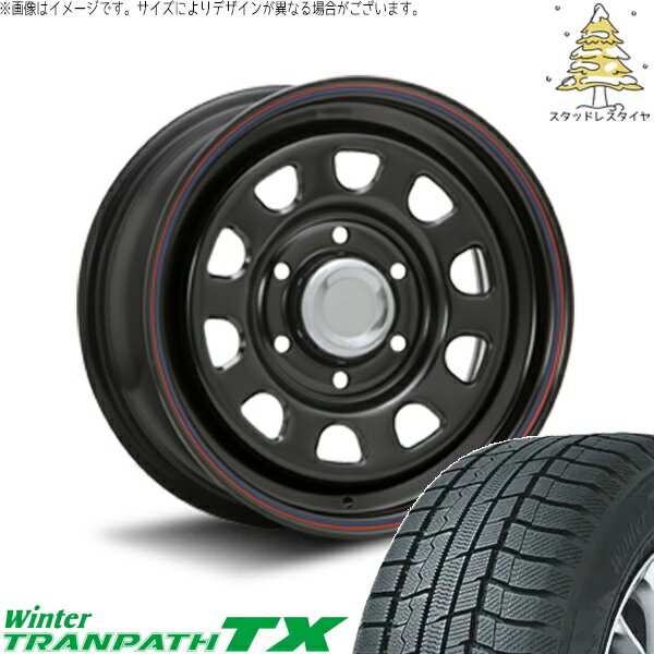 キャラバン専用 215/70R15 スタッドレスタイヤ ホイール 4本セット 新品 | トーヨータイヤ (TOYO TIRE) ウィンタートランパス TX × エムエルジェイ (MLJ) デイトナ SS ブラック 15インチ 6J +45 6穴139.7