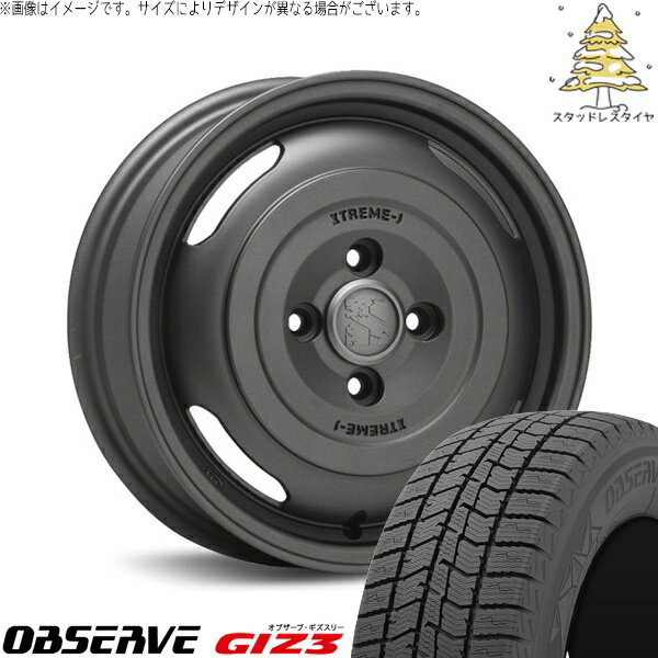 NV200 バネット デリカD3 185/70R14 スタッドレスタイヤ ホイール 4本セット 新品 | トーヨータイヤ (TOYO TIRE) オブザーブ GIZ3 × エムエルジェイ (MLJ) エクストリームJ ジャーニー ガンブラック 14インチ 5J +42 4穴114.3