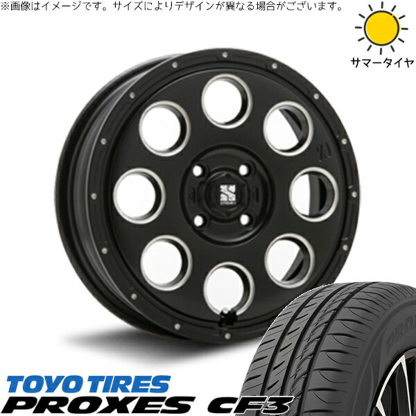 ソリオ MA26 MA36 デリカ 165/70R14 サマータイヤ ホイール 4本セット 新品 | トーヨータイヤ (TOYO TIRE) プロクセス CF3 × エムエルジェイ (MLJ) エクストリームJ KK03 サテンブラックミルド 14インチ 4.5J +45 4穴100