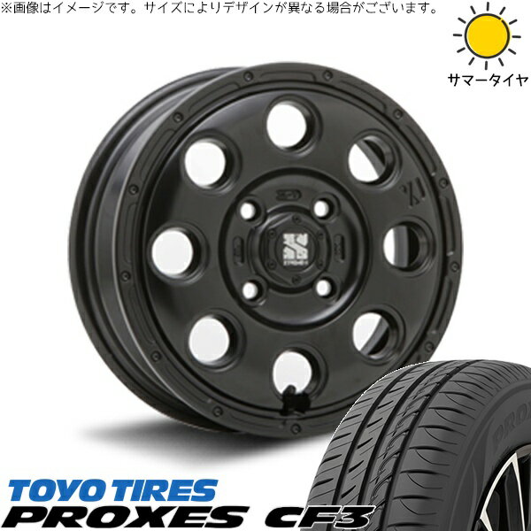 モコ ゼスト パレット ミラ 155/65R13 サマータイヤ ホイール 4本セット 新品 | トーヨータイヤ (TOYO TIRE) プロクセス CF3 × エムエルジェイ (MLJ) エクストリームJ KK03 サテンブラック 13インチ 4.00B +43 4穴100