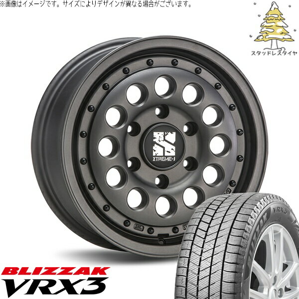 ハイエース専用 215/70R16 スタッドレスタイヤ ホイール 4本セット 新品 | ブリヂストン (BRIDGESTONE) ブリザック VRX3 (BLIZZAK VRX3) × エムエルジェイ (MLJ) エクストリームJ ラギッド ガンブラック 16インチ 6.5J +38 6穴139.7