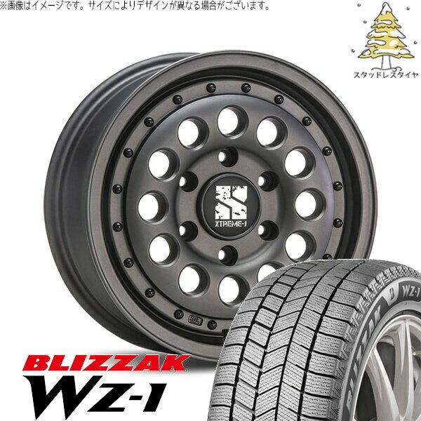 ハイエース専用 215/65R16 スタッドレスタイヤ ホイール 4本セット 新品 | ブリヂストン (BRIDGESTONE) ブリザック WZ-1 × エムエルジェイ (MLJ) エクストリームJ ラギッド ガンブラック 16インチ 6.5J +38 6穴139.7