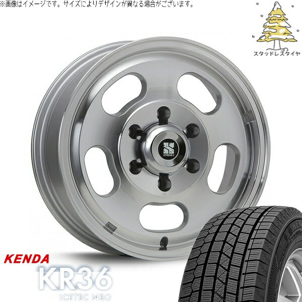 ハイエース専用 215/65R16 スタッドレスタイヤ ホイール 4本セット 新品 | ケンダ (KENDA) アイステックネオ KR36 × エムエルジェイ (MLJ) エクストリームJ D:SLOT シルバーポリッシュ 16インチ 6.5J +38 6穴139.7