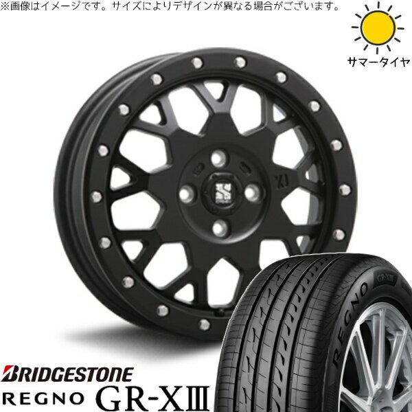 フィールダー 195/50R16 サマータイヤ ホイール 4本セット 新品 | ブリヂストン (BRIDGESTONE) レグノ GR-X3 × エムエルジェイ (MLJ) エクストリームJ XJ04 サテンブラック 16インチ 6.5J +38 4穴100