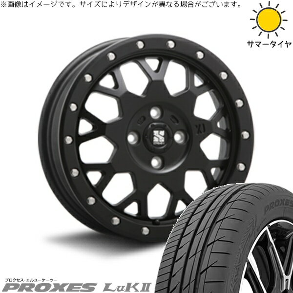 NBOX スペーシア タント デリカミニ 155/65R14 サマータイヤ ホイール 4本セット 新品 | トーヨータイヤ (TOYO TIRE) プロクセス LuK2 × エムエルジェイ (MLJ) エクストリームJ XJ04 サテンブラック 14インチ 4.5J +43 4穴100