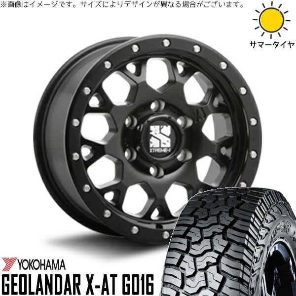 ハイエース専用 215/65R16 サマータイヤ ホイール 4本セット 新品 | ヨコハマタイヤ (YOKOHAMA) ジオランダー X-A/T G016 (GEOLANDAR X-A/T G016) × エムエルジェイ (MLJ) エクストリームJ XJ04 サテンブラック 16インチ 6.5J +38 6穴139.7