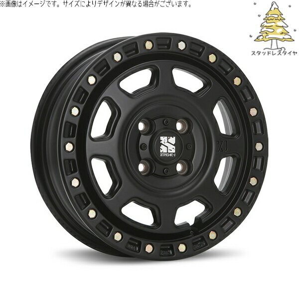 モコ ゼスト パレット ミラ 165/50R15 スタッドレスタイヤ ホイール 4本セット 新品 | おすすめ輸入タイヤ × エムエルジェイ (MLJ) エクストリームJ XJ07 サテンブラック 15インチ 4.5J +43 4穴100