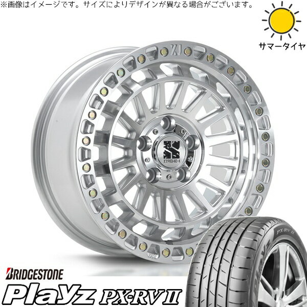パジェロミニ 195/65R16 サマータイヤ ホイール 4本セット 新品 | ブリヂストン (BRIDGESTONE) プレイズ PX-RV2 × エムエルジェイ (MLJ) XTREME-J XJ08 グロスマシンド 16インチ 7J +35 5穴114.3