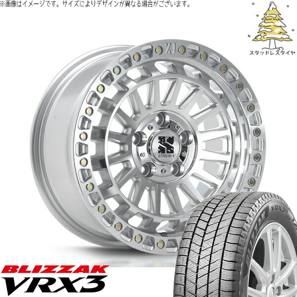 リーフ ルミオン 205/55R16 スタッドレスタイヤ ホイール 4本セット 新品 | ブリヂストン (BRIDGESTONE) ブリザック VRX3 (BLIZZAK VRX3) × エムエルジェイ (MLJ) エクストリームJ XJ08 グロスマシンド 16インチ 7.0J +35 5穴114.3
