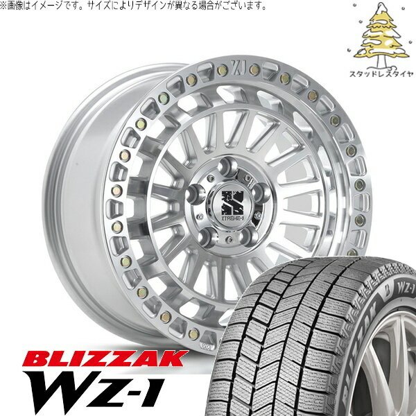カローラクロス 215/70R16 スタッドレスタイヤ ホイール 4本セット 新品 | ブリヂストン (BRIDGESTONE) ブリザック WZ-1 (BLIZZAK WZ-1) × エムエルジェイ (MLJ) エクストリームJ XJ08 グロスマシンド 16インチ 7.0J +35 5穴114.3