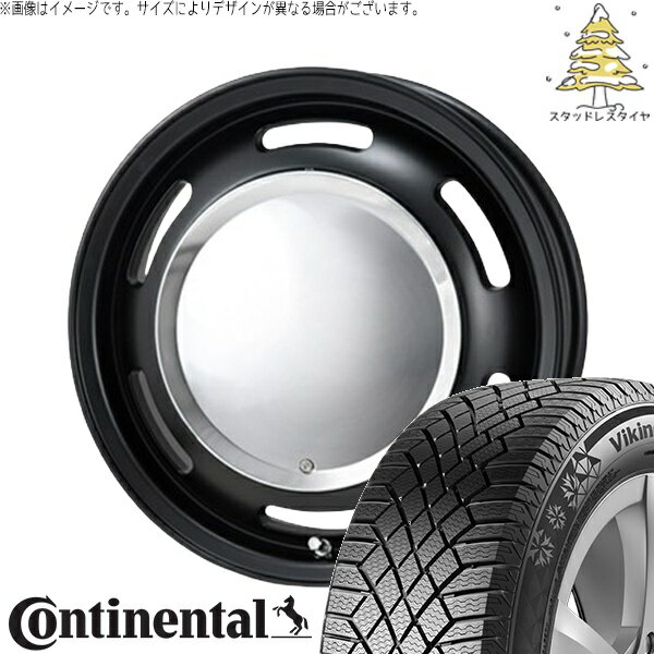 タンク ルーミー トール 175/55R15 スタッドレスタイヤ ホイール 4本セット 新品 | コンチネンタル (Continental) バイキングコンタクト7 × パンドラ (PANDORA) ラグテック ネオムーン2 マットブラック 15インチ 6J +44 4穴100