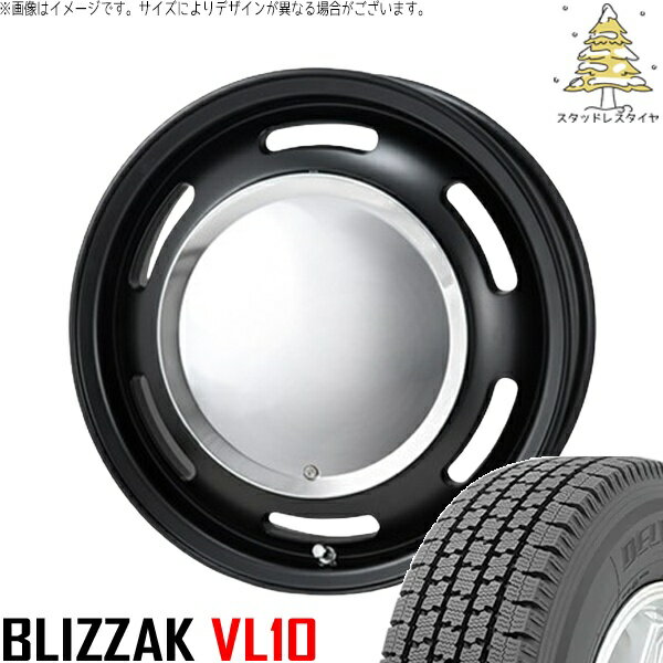 タント ムーブ ワゴンR ラパン 145/80R13 スタッドレスタイヤ ホイール 4本セット 新品 | ブリヂストン (BRIDGESTONE) ブリザック VL10 × パンドラ (PANDORA) ラグテック ネオムーン2 マットブラック 13インチ 4.00B +43 4穴100