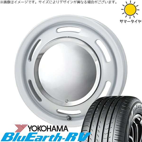 タント ムーブ ワゴンR ラパン 145/80R13 サマータイヤ ホイール 4本セット 新品 | ヨコハマタイヤ (YOKOHAMA) ブルーアース RV03 × パンドラ (PANDORA) ラグテック ネオムーン2 ホワイト 13インチ 4.00B +43 4穴100