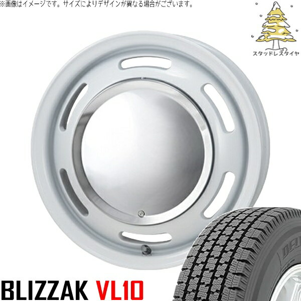 タント ムーブ ワゴンR ラパン 145/80R13 スタッドレスタイヤ ホイール 4本セット 新品 | ブリヂストン (BRIDGESTONE) ブリザック VL10 (BLIZZAK VL10) × パンドラ (PANDORA) ラグテック ネオムーン2 ホワイト 13インチ 4.00B +43 4穴100