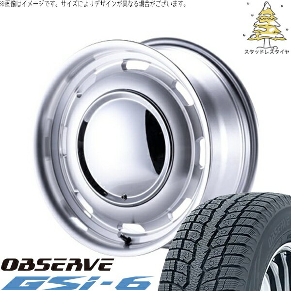 ハイエース専用 215/70R16 スタッドレスタイヤ ホイール 4本セット 新品 | トーヨータイヤ (TOYO TIRE) オブザーブ Gsi-6 × パンドラ (PANDORA) ラグテック ネオムーン3 フルポリッシュ 16インチ 6.5J +38 6穴139.7