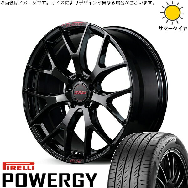 エクシーガ ウィッシュ 215/50R17 サマータイヤ ホイール 4本セット 新品 | ピレリ (PIRELLI) パワジー × レイズ (RAYS) ホムラ 2X7 FT SPEC-M グロッシーブラック 17インチ 7J +50 5穴100