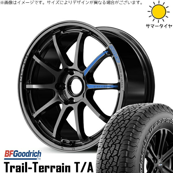 ハリアー アウトランダー 225/65R17 サマータイヤ ホイール 4本セット 新品 | BFグッドリッチ (BF Goodrich) トレイルテレーン T/A × レイズ (RAYS) グラムライツ 57NR SPEC-M グロッシーブラック 17インチ 7J +37 5穴114.3