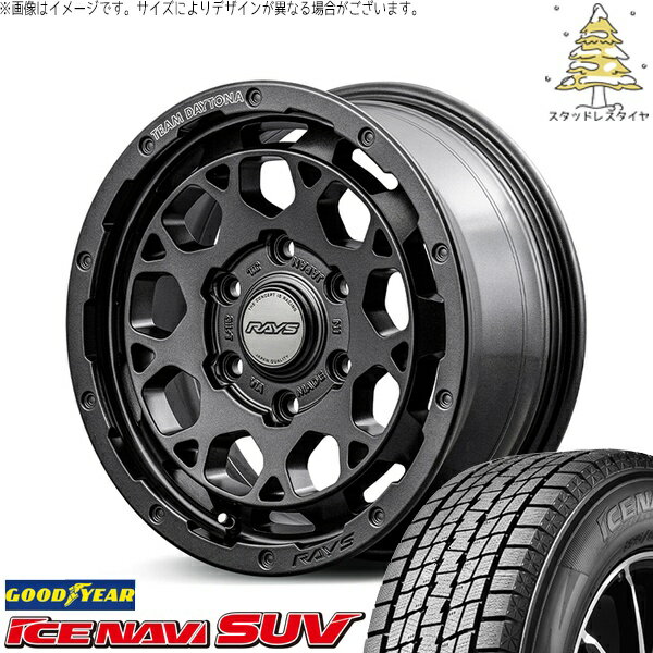 ハイエース専用 215/70R16 スタッドレスタイヤ ホイール 4本セット 新品 | グッドイヤー (GOODYEAR) アイスナビ SUV (ICENAVI SUV) × レイズ (RAYS) チームデイトナ M9+ SPEC-M セミグロススーパーダークガンメタ 16インチ 6.5J +38 6穴139.7