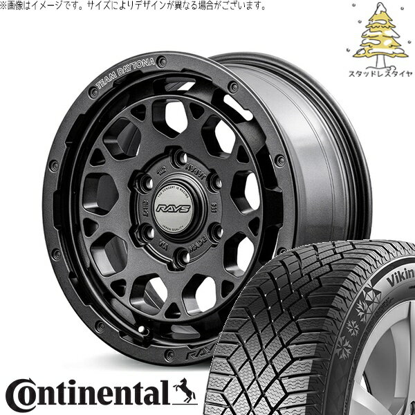 ハイエース専用 215/70R16 スタッドレスタイヤ ホイール 4本セット 新品 | コンチネンタル (CONTINENTAL) バイキングコンタクト セブン (VikingContact7) × レイズ (RAYS) チームデイトナ M9+ SPEC-M セミグロススーパーダークガンメタ 16インチ 6.5J +38 6穴139.7