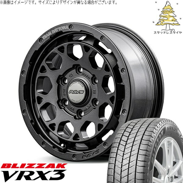 ハイエース専用 215/70R16 スタッドレスタイヤ ホイール 4本セット 新品 | ブリヂストン (BRIDGESTONE) ブリザック VRX3 (BLIZZAK VRX3) × レイズ (RAYS) チームデイトナ M9+ SPEC-M セミグロススーパーダークガンメタ 16インチ 6.5J +38 6穴139.7