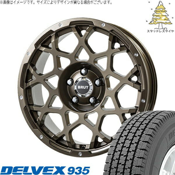 NV200 バネット デリカD3 165/80R14 スタッドレスタイヤ ホイール 4本セット 新品 | トーヨータイヤ (TOYO TIRE) デルベックス 935 × トライスター (TRISTAR) ブルート BR-55 シャンパンゴールド 14インチ 5J +42 4穴114.3