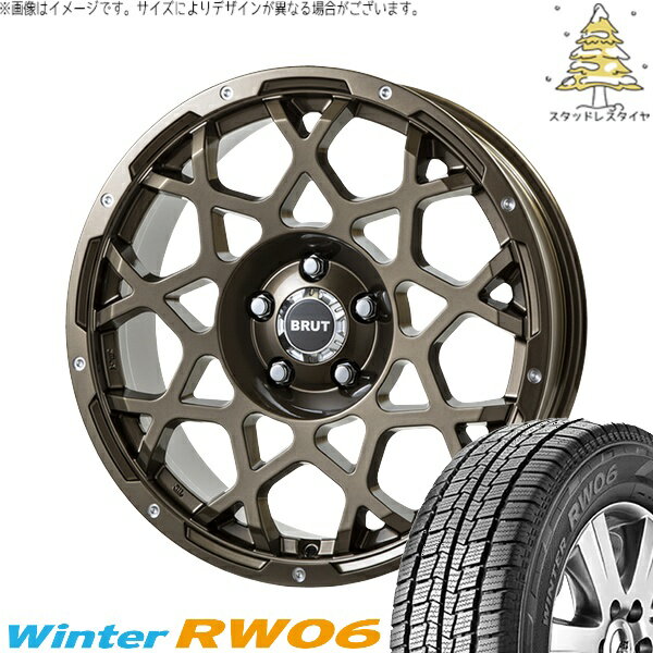 ライトエース S400 185R14 スタッドレスタイヤ ホイール 4本セット 新品 | ハンコック (HANKOOK) ウィンター RW06 × トライスター (TRISTAR) ブルート BR-55 シャンパンゴールド 14インチ 5J +48 5穴114.3