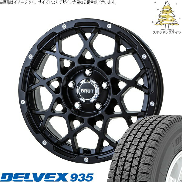 タウンエース 165/80R14 スタッドレスタイヤ ホイール 4本セット 新品 | トーヨータイヤ (TOYO TIRE) デルベックス 935 × トライスター (TRISTAR) ブルート BR-55 ミルドサティンブラック 14インチ 5J +48 5穴114.3