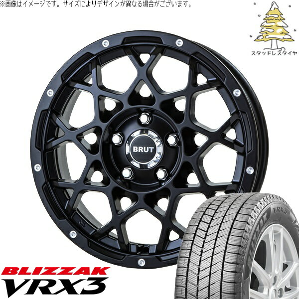 タンク ルーミー トール 165/65R14 スタッドレスタイヤ ホイール 4本セット 新品 | ブリヂストン (BRIDGESTONE) ブリザック VRX3 × トライスター (TRISTAR) ブルート BR-55 ミルドサティンブラック 14インチ 5J +35 4穴100