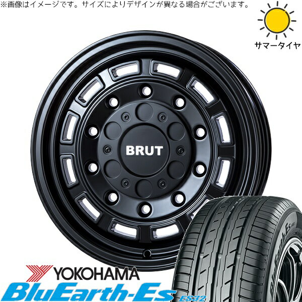 30 50プリウス 205/55R16 サマータイヤ ホイール 4本セット 新品 | ヨコハマタイヤ (YOKOHAMA) ブルーアース ES32 × トライスター (TRISTAR) ブルート BR-70 ミリタリーブラック 16インチ 6.5J +30 5穴100