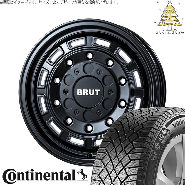 XV フォレスター 215/70R16 スタッドレスタイヤ ホイール 4本セット 新品 | コンチネンタル (Continental) バイキングコンタクト7 × トライスター (TRISTAR) ブルート BR-70 ミリタリーブラック 16インチ 6.5J +30 5穴100