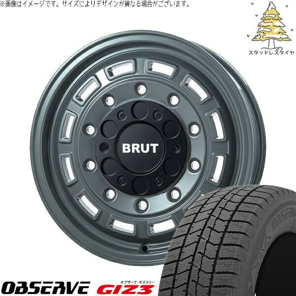 ハイエース専用 215/65R16 スタッドレスタイヤ ホイール 4本セット 新品 | トーヨータイヤ (TOYO TIRE) オブザーブ GIZ3 × トライスター (TRISTAR) ブルート BR-70 アーバンカーキ 16インチ 6.5J +38 6穴139.7