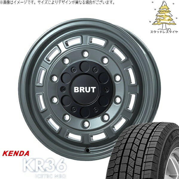 ハイエース専用 215/65R16 スタッドレスタイヤ ホイール 4本セット 新品 | ケンダ (KENDA) アイステックネオ KR36 × トライスター (TRISTAR) ブルート BR-70 アーバンカーキ 16インチ 6.5J +38 6穴139.7