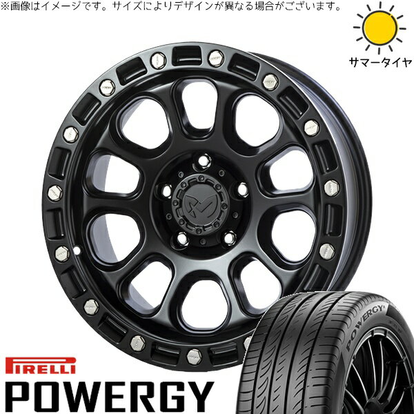 パジェロミニ 195/65R16 サマータイヤ ホイール 4本セット 新品 | ピレリ (PIRELLI) パワジー × トライスター (TRISTAR) MKW M204 ブラックキャット 16インチ 7J +35 5穴114.3