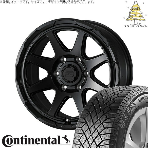 トライトン 265/70R17 スタッドレスタイヤ ホイール 4本セット 新品 | コンチネンタル (CONTINENTAL) バイキングコンタクト セブン (VikingContact7) × ウェッズ (WEDS) スタットベルク セミマットブラック 17インチ 8J +20 6穴139.7(2)