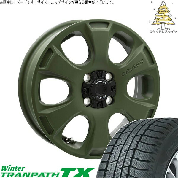 タフト ハスラー ソリオ 165/65R15 スタッドレスタイヤ ホイール 4本セット 新品 | トーヨータイヤ (TOYO) ウィンタートランパス TX (WinterTRANPATH TX) × ウェッズ (WEDS) クロスオーバーガーメンツ スタイルA サンドカーキ 15インチ 4.5J +45 4穴100