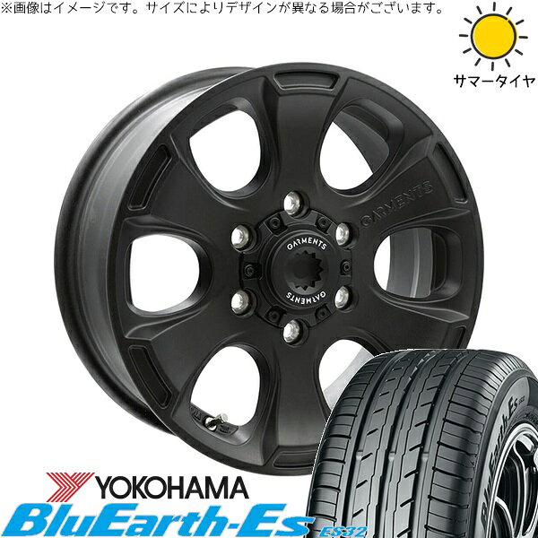 ハイエース専用 215/65R16 サマータイヤ ホイール 4本セット 新品 | ヨコハマタイヤ (YOKOHAMA) ブルーアース ES32 × ウェッズ (WEDS) クロスオーバーガーメンツ スタイルA サンドブラック 16インチ 6.5J +38 6穴139.7