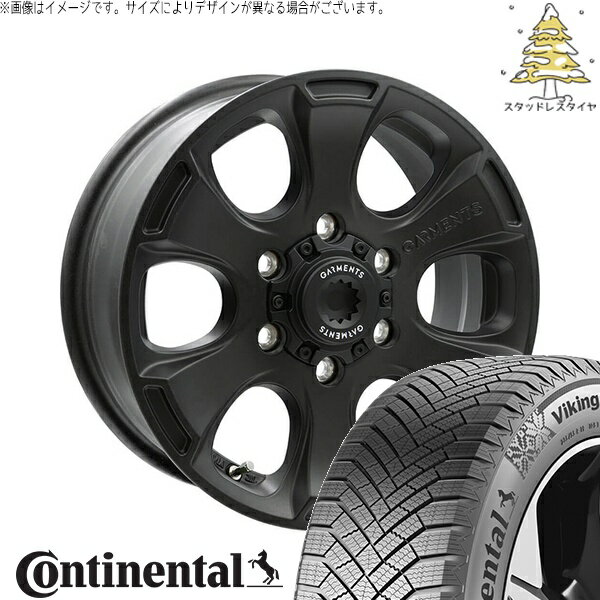 ハイエース専用 215/65R16 スタッドレスタイヤ ホイール 4本セット 新品 | コンチネンタル (CONTINENTAL) バイキングコンタクト エイト (VikingContact8) × ウェッズ (WEDS) クロスオーバーガーメンツ スタイルA サンドブラック 16インチ 6.5J +38 6穴139.7