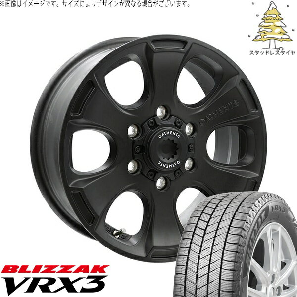 ハイエース専用 215/65R16 スタッドレスタイヤ ホイール 4本セット 新品 | ブリヂストン (BRIDGESTONE) ブリザック VRX3 (BLIZZAK VRX3) × ウェッズ (WEDS) クロスオーバーガーメンツ スタイルA サンドブラック 16インチ 6.5J +38 6穴139.7