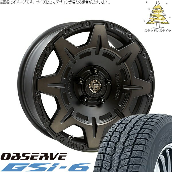 カローラクロス 215/70R16 スタッドレスタイヤ ホイール 4本セット 新品 | トーヨータイヤ (TOYO) オブザーブ Gsi-6 (OBSERVE Gsi-6) × ウェッズ (WEDS) クロスオーバーガーメンツ スタイルM マットブラッククリア 16インチ 7.0J +35 5穴114.3