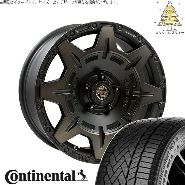 RAV4 50系 CX5 CX8 235/65R17 スタッドレスタイヤ ホイール 4本セット 新品 | コンチネンタル (CONTINENTAL) ノースコンタクト セブン (NorthContact7) × ウェッズ (WEDS) クロスオーバーガーメンツ スタイルM マットブラッククリア 17インチ 7.0J +35 5穴114.3